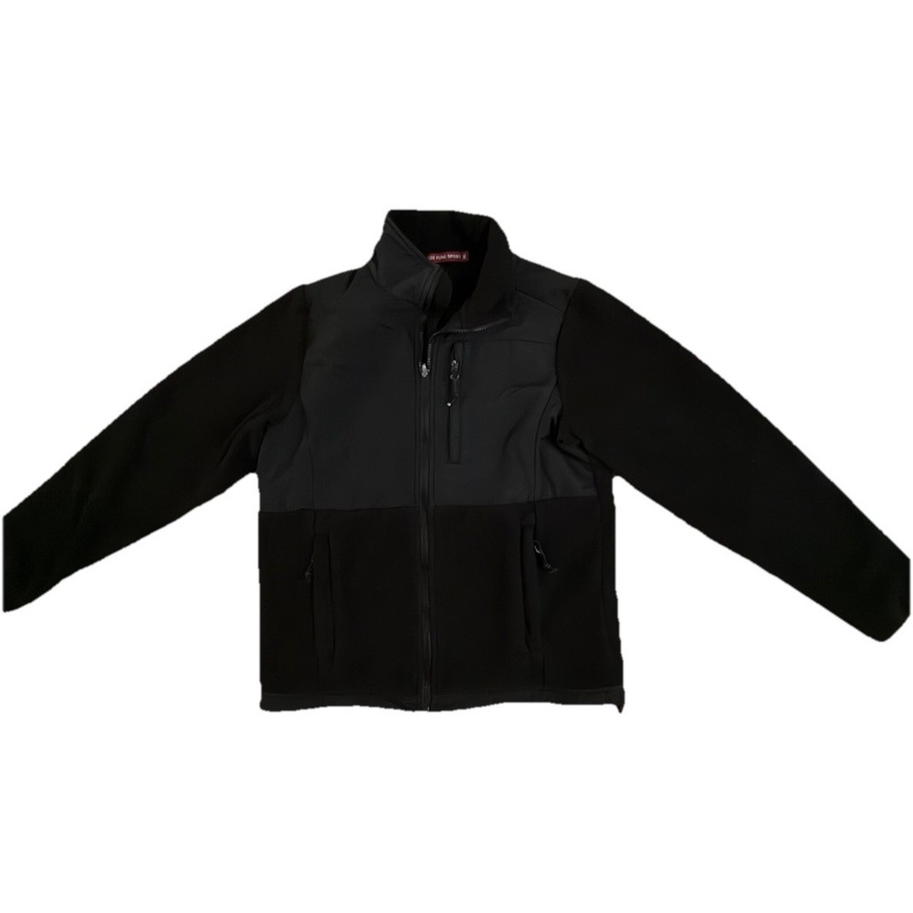Women's Fleece Zip Up Jacket Size Medium Lee Fung Sport Black